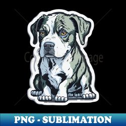 cartoon cute pit bull terrier dog - instant png sublimation download - fashionable and fearless