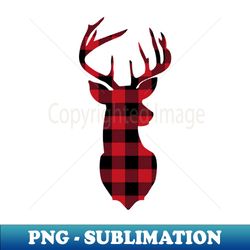 buffalo plaid deer christmas shirt - unique sublimation png download - enhance your apparel with stunning detail