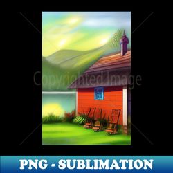 charming cottage on the lake - signature sublimation png file - bold & eye-catching