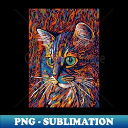 abstract colorful cat - signature sublimation png file - revolutionize your designs