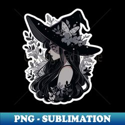 cute gray witch - exclusive sublimation digital file - create with confidence