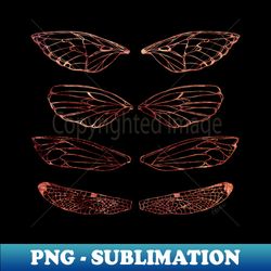 insect wings rose gold - butterfly moth cicada and dragonfly - exclusive sublimation digital file - capture imagination with every detail