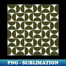 olive green and white mid century modern geometric pattern - creative sublimation png download - defying the norms