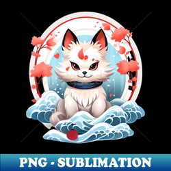cute japanese cat - png transparent sublimation file - perfect for personalization