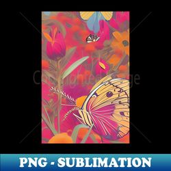 flowers and butterfly - modern sublimation png file - spice up your sublimation projects