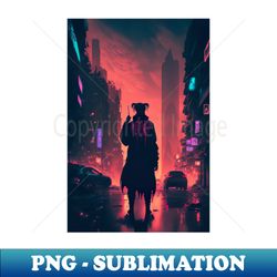 lonely soul in a cyberpunk city - special edition sublimation png file - unlock vibrant sublimation designs