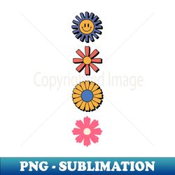 four groovy buttons flowers - digital sublimation download file - spice up your sublimation projects