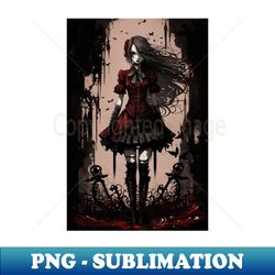 anime goth girl - artistic sublimation digital file - perfect for personalization