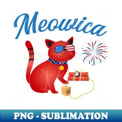 meowica 4th of july funny cat detonator us flag sunglasses - creative sublimation png download - defying the norms
