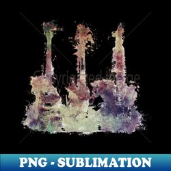 three guitars art guitar music - special edition sublimation png file - fashionable and fearless