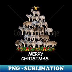 wolves christmas tree - premium png sublimation file - vibrant and eye-catching typography