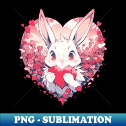 cute love bunny easter valentine - artistic sublimation digital file - enhance your apparel with stunning detail