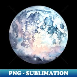 celestial watercolor moon - png sublimation digital download - stunning sublimation graphics