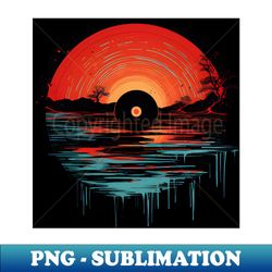 cool vinyl lp music record sunset - premium sublimation digital download - capture imagination with every detail