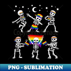 dancing skeletons lgbt gay rainbow flag halloween - digital sublimation download file - fashionable and fearless