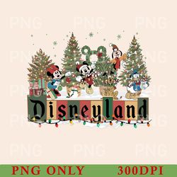 retro disneyland christmas tree png, disneyland tree png, christmas family png, mickey and friends png, christmas party