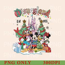 funny disneyland christmas tree png, disneyland tree png, christmas family png, mickey and friends png, christmas party