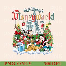 retro disneyland christmas png, mickey and friends christmas png, disneyland png, christmas family, christmas party png