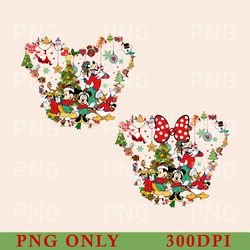 retro mickey and friends christmas png, disney ears christmas png, disney christmas png, disney trip png, disney trip