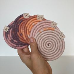 colorful coaster rope coaster set of 5 coasters