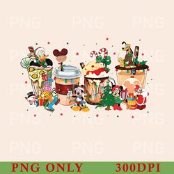 disney christmas coffee png, coffee lover disney png, women coffee png, disney christmas png, mickey latte christmas png