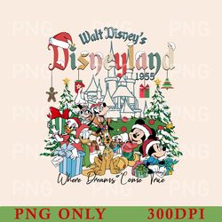 retro walt disney world christmas png, mickey and friends christmas png, disney family christmas png, disney holiday png