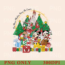 vintage walt disney world christmas png, disneyworld christmas png, disney family christmas party png, christmas gift