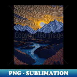 magical scenic denali national park filigree paper quilling landscape - premium sublimation digital download - stunning sublimation graphics