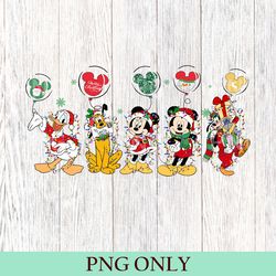 disney ballon friends christmas png, mickey christmas png, christmas lights png, christmas gifts png, disney family trip