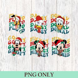 mickey and friends christmas png, all disney characters christmas png, merry disney christmas png, christmas crew png