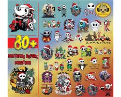 80 nightmare before christmas png bundle, jack nightmare png bundle, nightmare christmas, christmas 2023 png