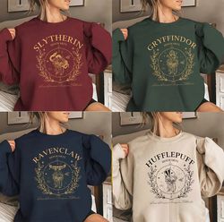 vintage wizard house sweatshirts, hogwarts house sweatshirt, hp wizard school shirt, potter sweater gift, harry magic