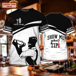 bartender 3d shirt: stylish barista uniform - short sleeve bar shirt for men & women
