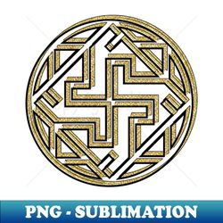 geometric celtic viking art with gold - premium sublimation digital download - create with confidence