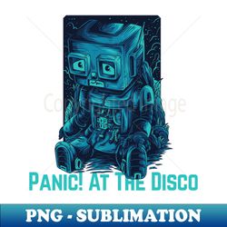 damn robot panic at the disco - vintage sublimation png download - vibrant and eye-catching typography