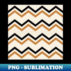 retro chevron design in black and ochre - png transparent digital download file for sublimation - perfect for creative projects