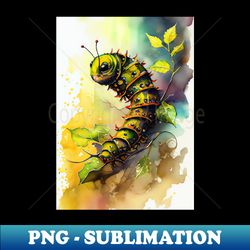 caterpillar watercolor art - signature sublimation png file - add a festive touch to every day