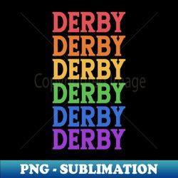 derby rainbow typography - signature sublimation png file - revolutionize your designs