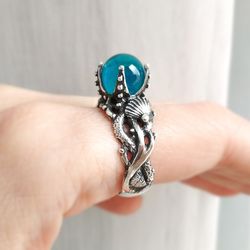 marine wildlife magic in a ring: a tribute to ocean enchantment! the perfect gift for her - ocean-inspired love