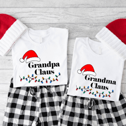 grandma claus shirt, grandpa claus t-shirt, grandparents christmas party cute gift, grandparents matching outfits  iu-39