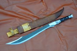 custom handmade scimitar sword-forged-hand forged sword-crafted from leaf spring of truck tempered