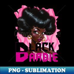 black barbie - instant png sublimation download - unleash your creativity
