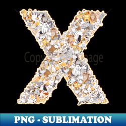 cat letter x the cat forms the letter x - stylish sublimation digital download - enhance your apparel with stunning detail