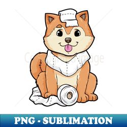 dog puppy with a roll of toilet paper - vintage sublimation png download - unleash your creativity