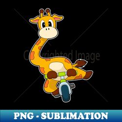 giraffe bicycle - decorative sublimation png file - unleash your creativity