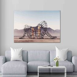 two people turning their backs on each other at burning man canvas wall art alexander milov love art mother's day gift f