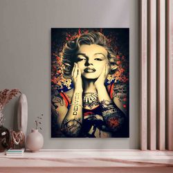 wall art holiday decor marilyn monroe pink bubble gum, marilyn monroe poster, pink bubble gum canvas-1