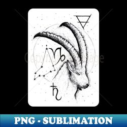 capricorn zodiac sign with symbols - elegant sublimation png download - spice up your sublimation projects