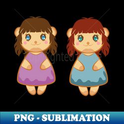 cute twins characters - png transparent digital download file for sublimation - create with confidence