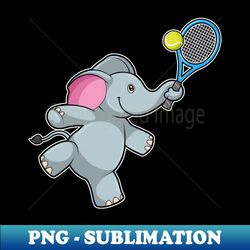elephant at tennis with tennis racket - exclusive sublimation digital file - create with confidence